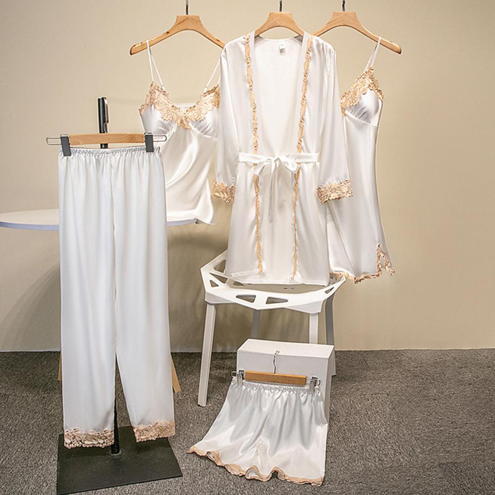 Silk-like Pajama Set Elegant S - Robe Silk Women 评论和价格