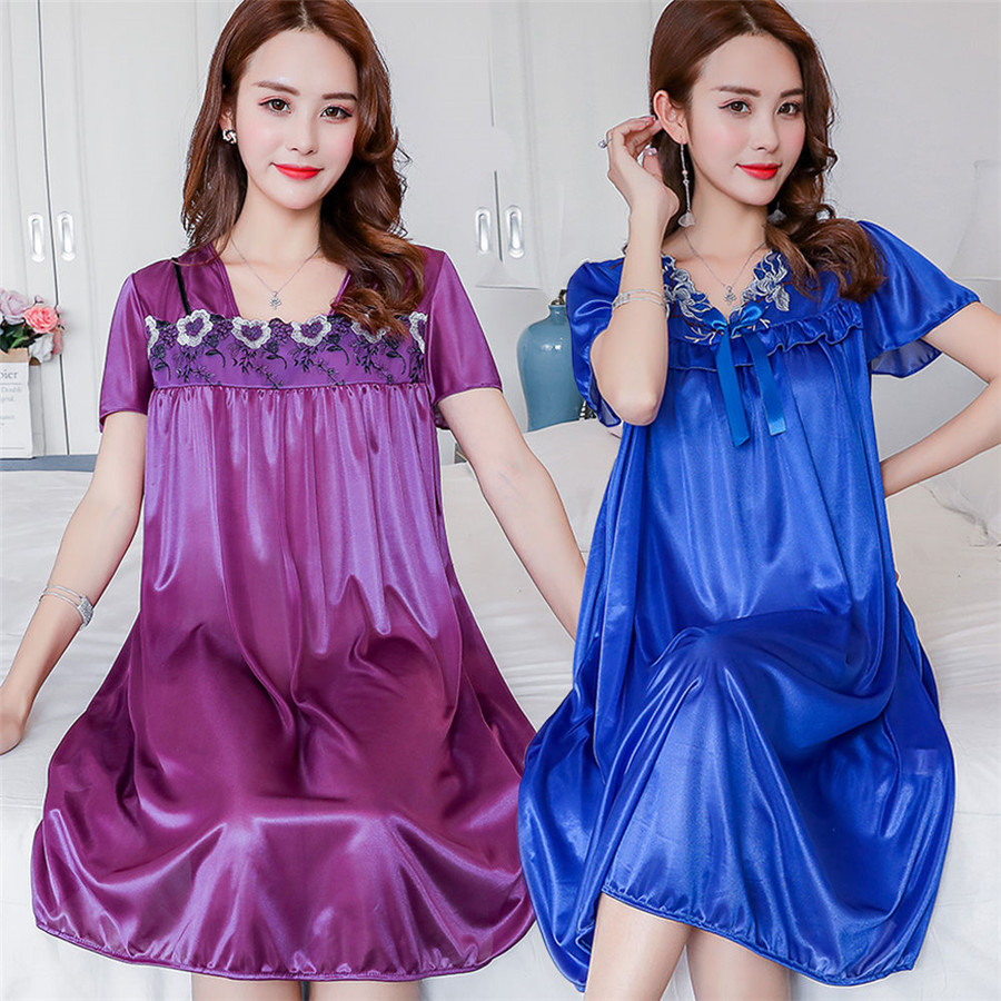 NEW Summer Ice Silk Nightgown  - Robe Silk Women 评论和价格